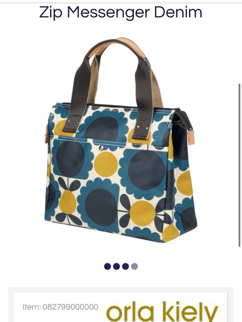 Orla Kiely Zip Messenger Bag / Good Condition - Picture 7 of 7
